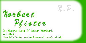 norbert pfister business card